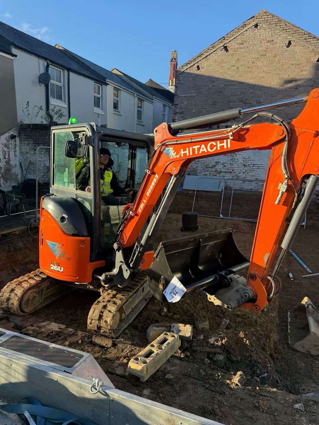 HPM Hitachi 26U mini excavator on site Isle of Man